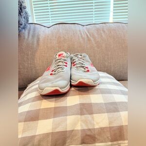 Nike Light Gray and Bright Pink Athletic Shoes